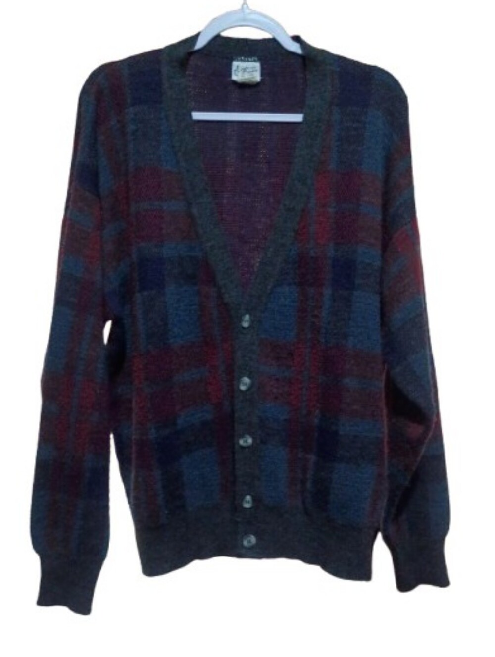 MAGLIFICIO FLORENCE PLAID KNIT CARDIGAN